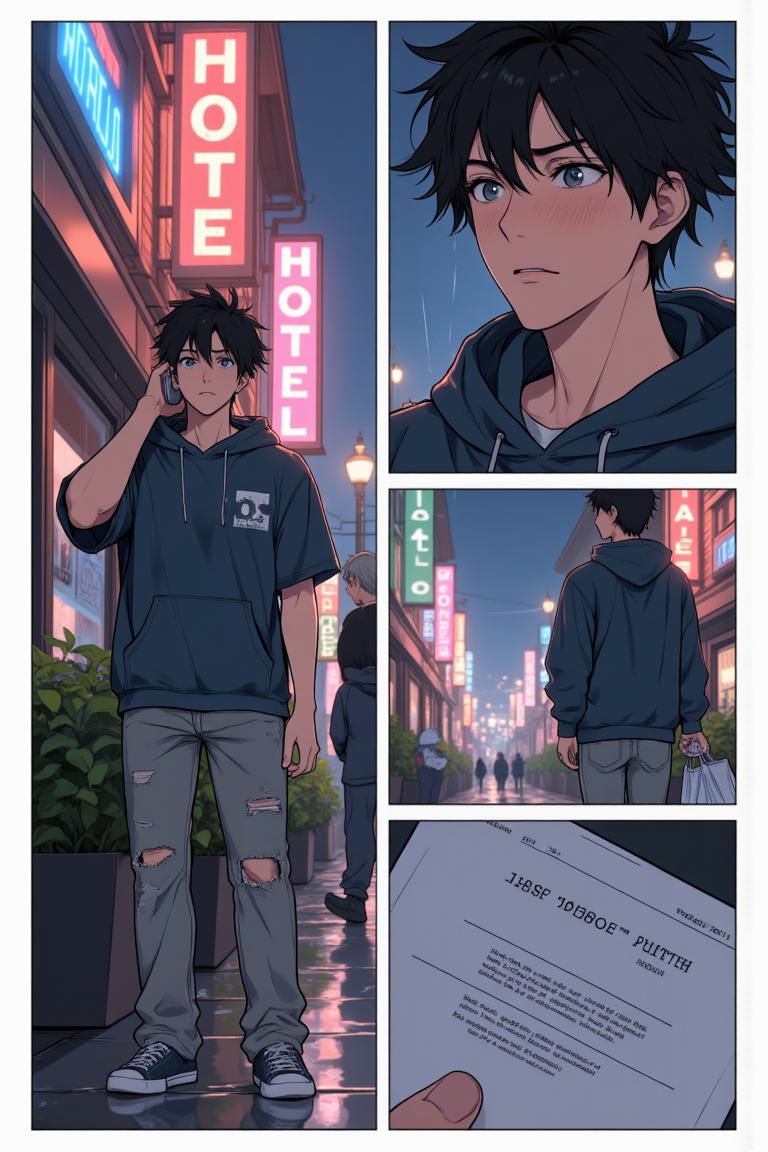 第0章:First Night in Jiangcheng
Luo Ye, a bewildered freshman, is taken to the police station after being discovered in an apartment assigned to his absent brother. A series of misunderstandings — a rented room to a female student, a report to the police, and a missing brother on a flight — escalate until the station chief recognizes Luo Ye's family background and clears him. Left with nowhere to stay and a silent crush, Luo spends a rainy night alone thinking about beginnings and moving forward. - 图片16