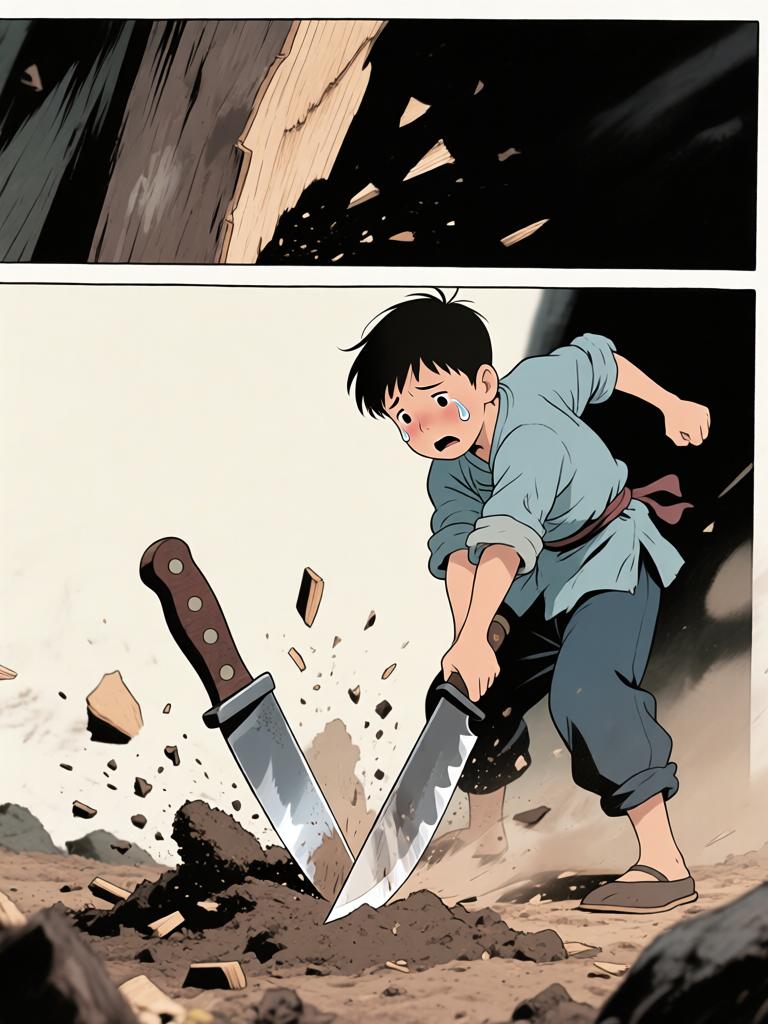 第6章:洞中的衣袖与夜叉的宴席
我在土里挖出当年丢失的新衣，背后冷笑催我继续翻掘。随着木屑与血迹暴露出一张被烫瞎的白眼人脸，灯笼一度熄暗又骤亮，黑影扑来，混乱中我咬下了温热的肉并昏厥。醒来在家中，爷身着白布与黑礼帽，端上煮肉与一根鲜红手指，告诉我吃下才能入门，从此我的命被钩进了不可名状的江湖。 - 图片5