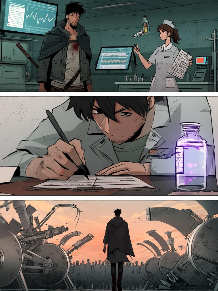 第4章:钟山之内 · 选择与暗流
钟山被掏空成为现代化的囚营与训练场，进化者在这里接受检查与征召。刑营万夫长冯宏以权威与利益吸引大部分进化者加入，少数人选择离开，陆隐在离队者中。钟山外喧嚣不止，新的格局与更大的风暴在远方静静酝酿。 - 图片16