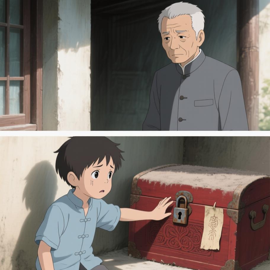 第1章:西屋的绿火与炕沿下的眼珠
我爷在打了人后若无其事带我回家并教我‘有本事能收回惹的祸’，夜里我看到他在西屋用七个白瓷盅和黄纸做法事，盅爆裂、酒流下炕沿，被一个披发、指甲乌黑的影人跪着捧酒喝去；几天后对方家人来跪求，献上黄纸祭品被我爷收下，却扔进仓房并炖了吃。我趁我爷出门偷看箱子，误用御神盅点灯油引发绿火与邪影袭来，最后我昏厥被我爷训斥，揭示我把尿撒进敬神壶冒犯了更大的神灵。 - 图片10