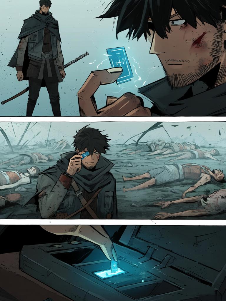 第6章:坠星与波动掌
一颗天外宇宙舱坠落，白甲短发青年亚斯塔出现并嘲讽陆隐。两人短暂交锋中陆隐迫使自己使用禁术“波动掌”，重创亚斯塔却付出手臂近乎废掉的代价。陆隐搜获亚斯塔的戒指战甲、个人终端与一枚从断指中掉落的晶片，为下一步行动获取关键线索。 - 图片17