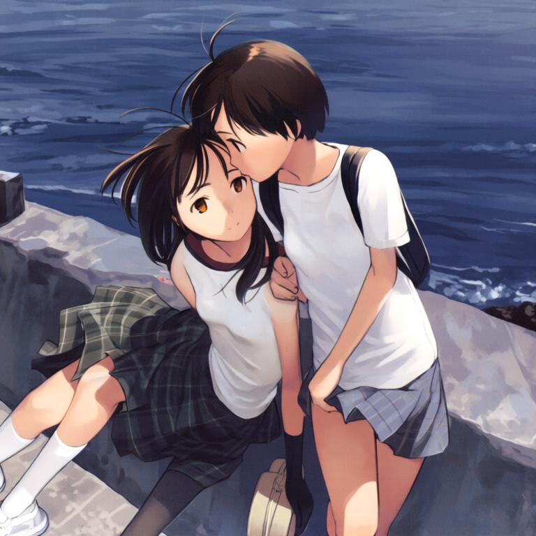 黄昏的列车与海 - 图片16