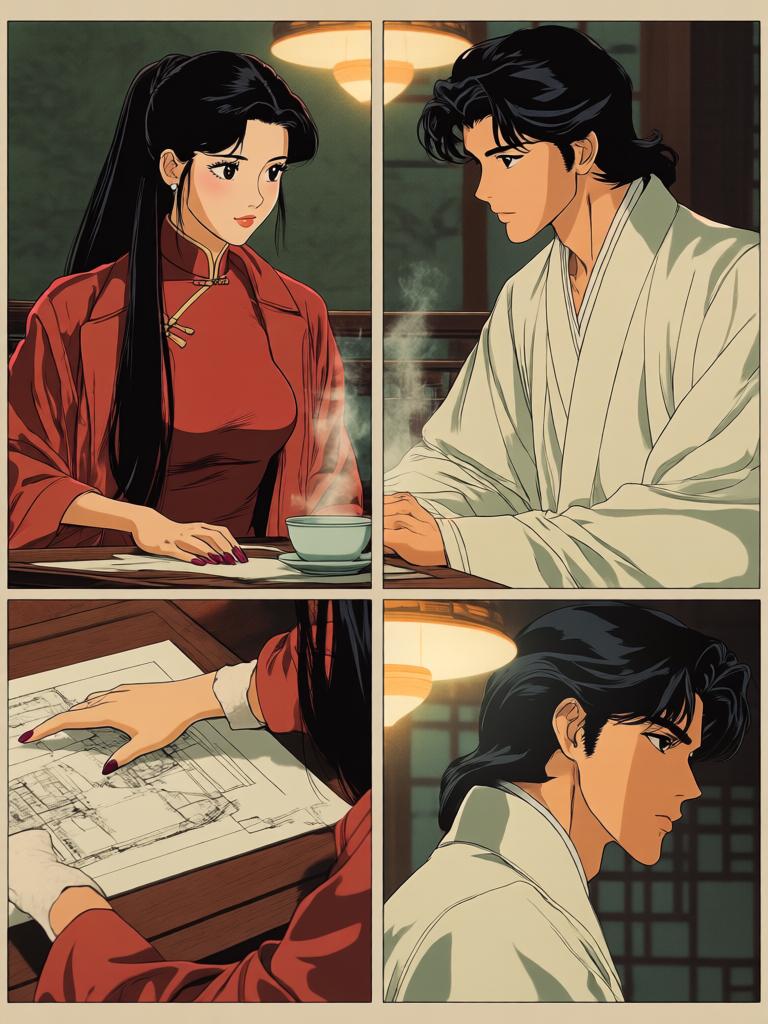 第1章:暗潮涌动
葛婉遭到张老爷势力孤立，集市中人避之不及，她以铜板贿赂酒楼伙计赵小二套出张府招标为陷阱的消息。回到茶馆，北渊出现并暗示愿意助她一臂之力；与此同时，张老爷与王师爷在府中密谋要将她彻底挡死。夜深，葛婉在房间里筹划反击，正当她思索下一步时，门外传来突然而来的敲门声…… - 图片11