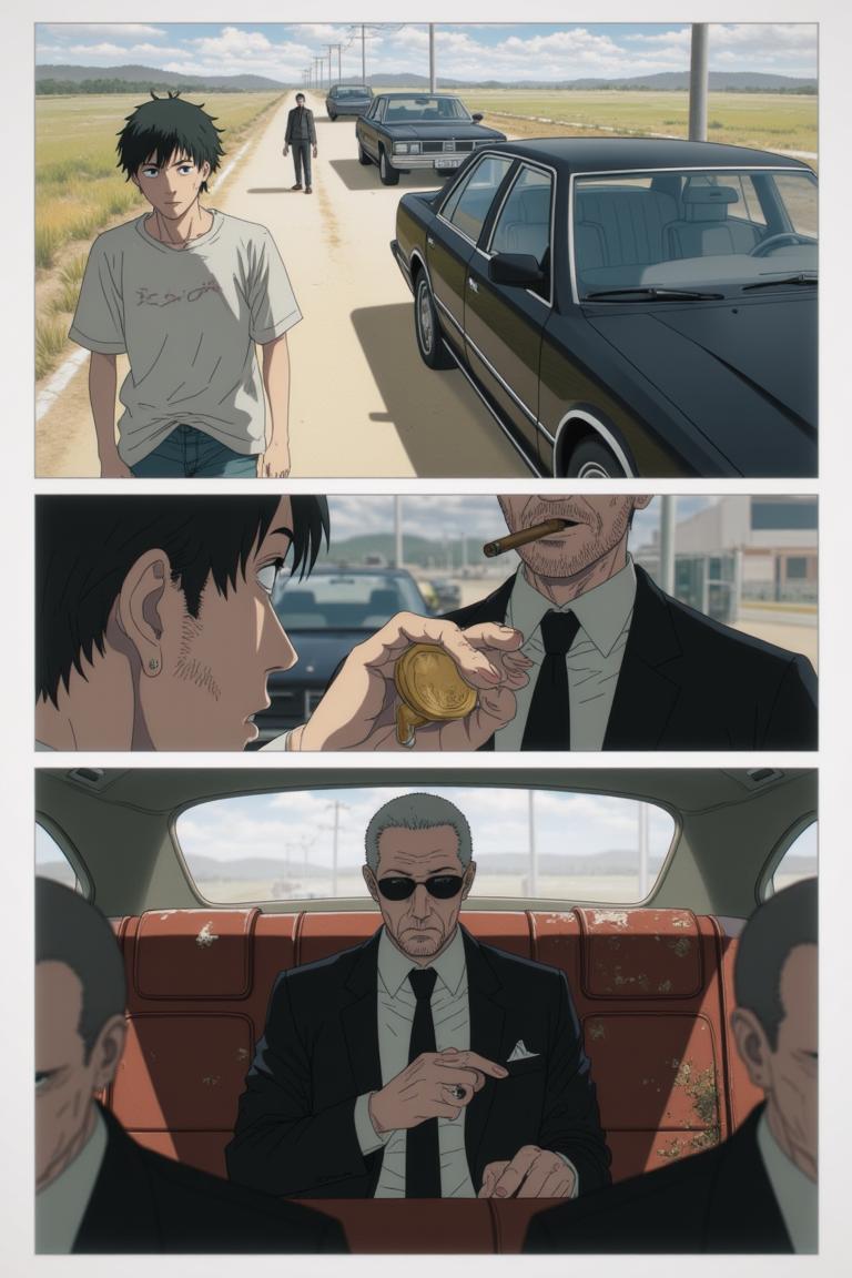 第2章:Debt, Deception, and the Corpse Mountain
Shisan, a starving teenage demon hunter, is hauled into a black-suited crime boss's convoy and learns he's enslaved by a thirty-million debt. Lured into the countryside under the promise that a powerful beast will wipe away half his debt, Shisan and the gang find an apparently haunted, empty house where the boss's men suddenly turn on him. Surrounded by zombified hunters and a towering mound of corpses, Shisan is overwhelmed by a crimson claw — the setup reveals he was led into a trap to be consumed by the very 'zombie demon' he hunted. - 图片1