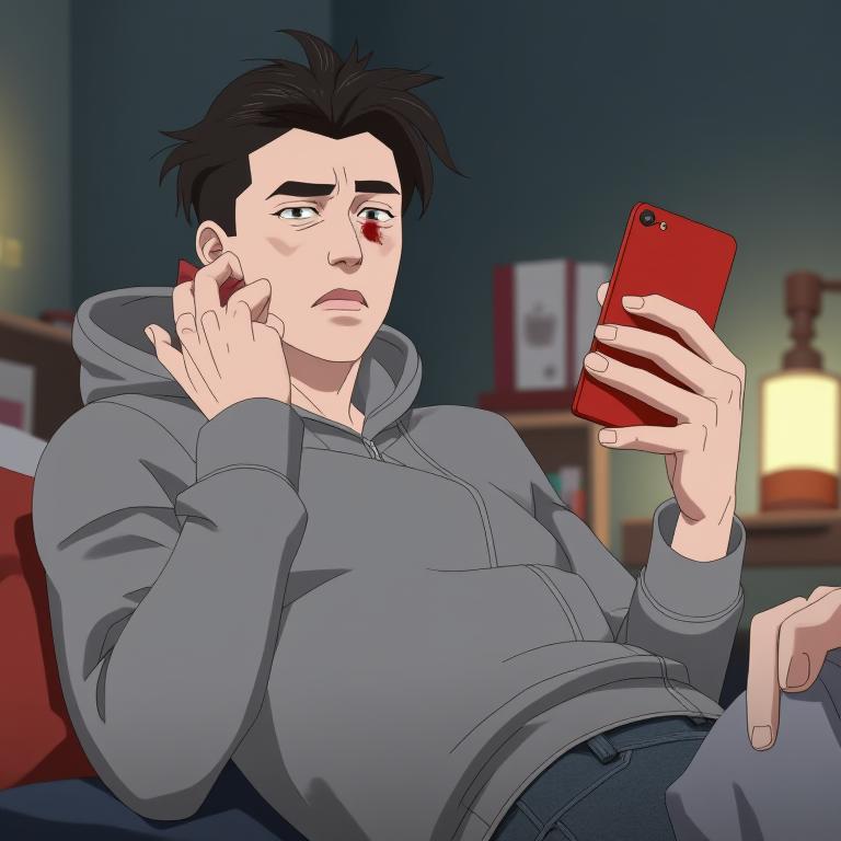 第3章:Night Calls and Quiet Vows
After denying the fight to campus security, Song Yu waits in his dorm. Li Dong calls with news that Qi Heng has an internship at influential Dragon Gate Group, and promises to confront him the next morning. Song Yu steels himself for the showdown, then notices Old Wolf stationed outside—he waves reassuringly and leaves Song Yu to prepare. - 图片4