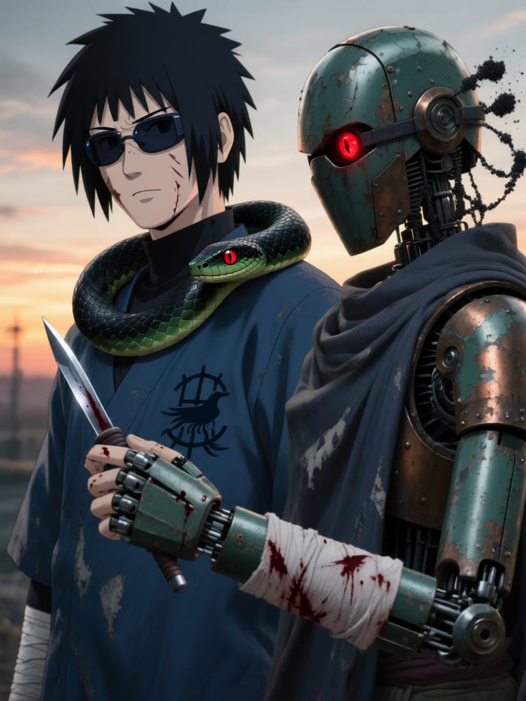 第7章:毁尸与戏码
日向镜在空中果断投掷起爆苦无，将三井中一的尸体炸得七零八落，以断绝赤砂之蝎借尸索索身份线索。回到哨所前，他将三代风影人傀儡伪装成追杀者演出受伤逃回的戏码，引出哨所内人的疑虑与恐惧。尽管暂时掩人耳目，日向镜与哨所同伴意识到更深层的威胁，怀疑有人来自根部，追击与内部裂痕的阴影尚未散去。 - 图片7