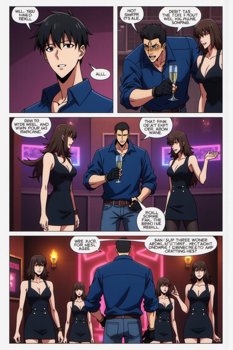 第0章:Night at Earl's — Wang Yan vs. Hezi
In a greasy repair shop, mechanic Wang Yan receives his meager wage while the foreman hints at firing his friend Tie Kui. When Tie Kui calls with news that their old schoolmate Hezi is causing trouble at the Earl's Club 888, the two rush to the nightclub and burst into a decadent scene where Hezi, a spoiled rich kid, humiliates them by dragging them into his play. Wang Yan struggles between anger, pride and the temptation of the dazzling life he cannot afford as the room closes in around them. - 图片16