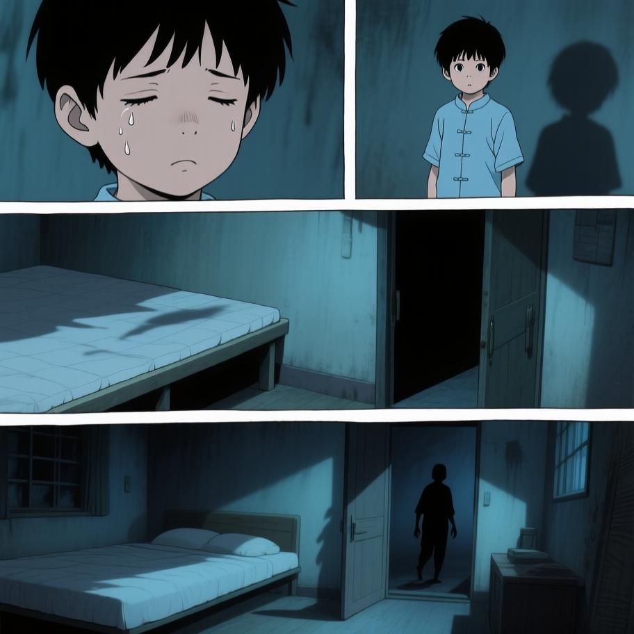 第1章:西屋的绿火与炕沿下的眼珠
我爷在打了人后若无其事带我回家并教我‘有本事能收回惹的祸’，夜里我看到他在西屋用七个白瓷盅和黄纸做法事，盅爆裂、酒流下炕沿，被一个披发、指甲乌黑的影人跪着捧酒喝去；几天后对方家人来跪求，献上黄纸祭品被我爷收下，却扔进仓房并炖了吃。我趁我爷出门偷看箱子，误用御神盅点灯油引发绿火与邪影袭来，最后我昏厥被我爷训斥，揭示我把尿撒进敬神壶冒犯了更大的神灵。 - 图片7