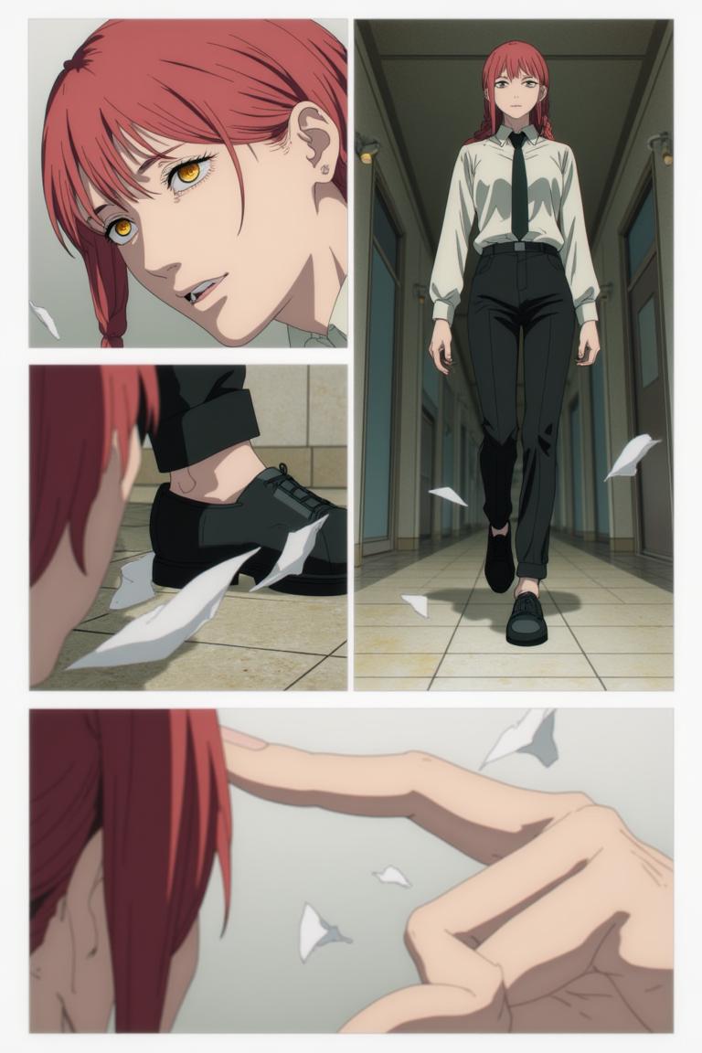 第3章:The Name Between Cracks
Torn fragments of names drift through a scarred apartment corridor as fractured memories stitch back crookedly. Sato refuses to become a 'tool' while Makima and Aoyama argue over whether naming is order, domination, or ledger-bound debt—an emergent memory-entity devours and reshapes recollection. Makima tests a dangerous middle path, reaching into the memory mass as footsteps and a slammed door promise an immediate, bloody decision about who will name the world. - 图片9