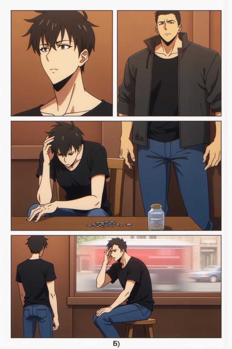 第10章:Aftermath at the Station
Wang Yan arrives at the police station to find Zhang Zonghe roaring at everyone; with two swift kicks Wang forces Zhang to fall in line, then publicly apologizes and settles the dispute. Hungry, they eat noodles while Wang urges Zhang to straighten out; Zhang boasts about rich women and a new plan to get money. Wang calls Tie Kui — at An Xin's milk-tea shop Tie Kui fusses over her while An Xin reveals the 30,000 wasn't from pawning, leaving the friends tense and unsure where Zhang's money came from. - 图片16