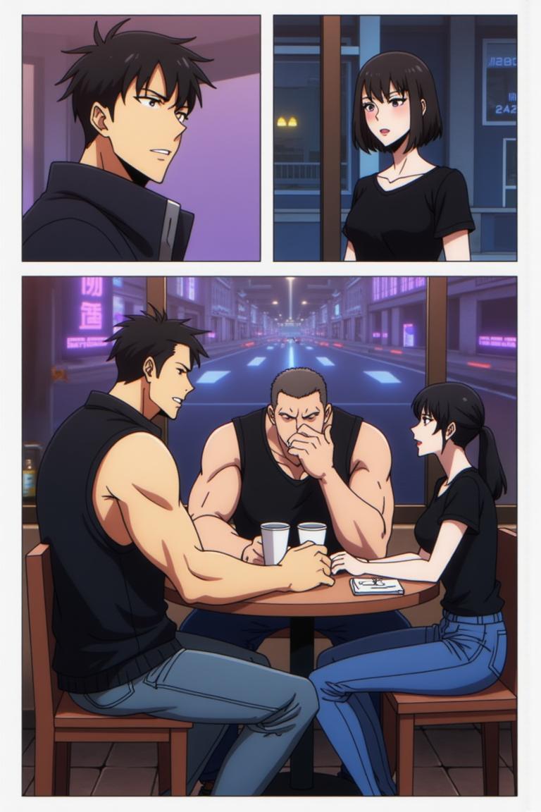 第10章:Aftermath at the Station
Wang Yan arrives at the police station to find Zhang Zonghe roaring at everyone; with two swift kicks Wang forces Zhang to fall in line, then publicly apologizes and settles the dispute. Hungry, they eat noodles while Wang urges Zhang to straighten out; Zhang boasts about rich women and a new plan to get money. Wang calls Tie Kui — at An Xin's milk-tea shop Tie Kui fusses over her while An Xin reveals the 30,000 wasn't from pawning, leaving the friends tense and unsure where Zhang's money came from. - 图片15