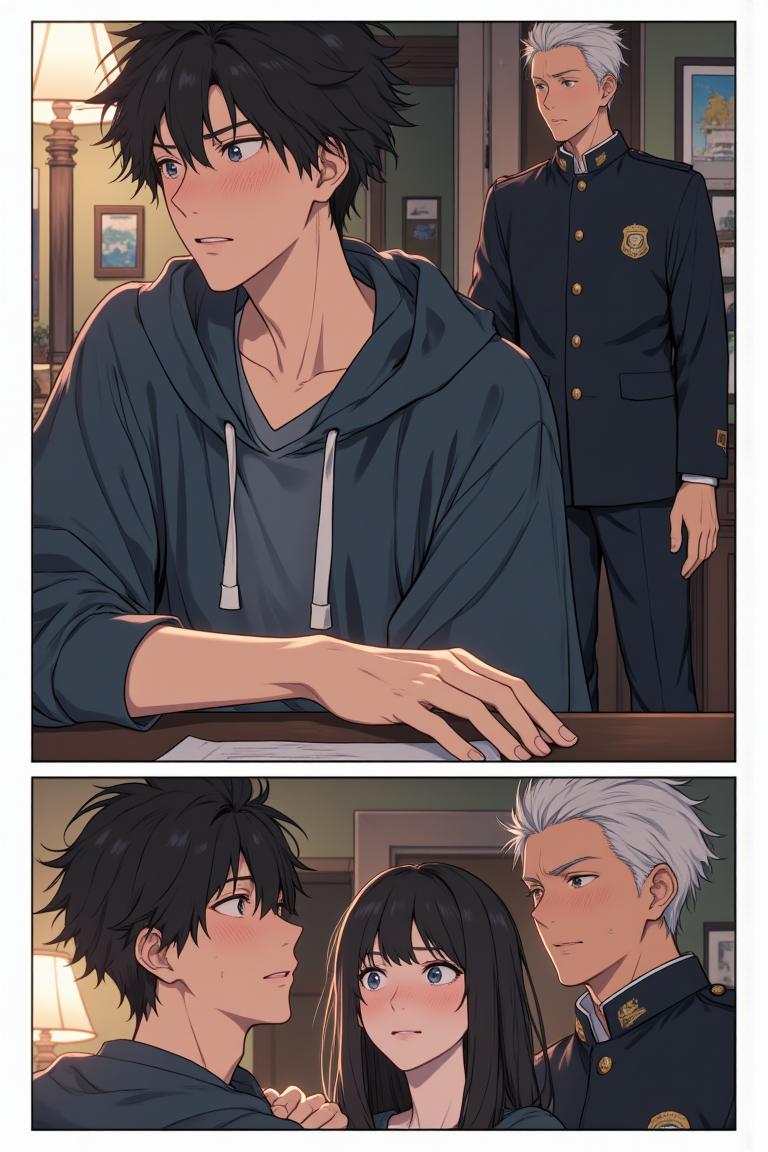 第0章:First Night in Jiangcheng
Luo Ye, a bewildered freshman, is taken to the police station after being discovered in an apartment assigned to his absent brother. A series of misunderstandings — a rented room to a female student, a report to the police, and a missing brother on a flight — escalate until the station chief recognizes Luo Ye's family background and clears him. Left with nowhere to stay and a silent crush, Luo spends a rainy night alone thinking about beginnings and moving forward. - 图片10