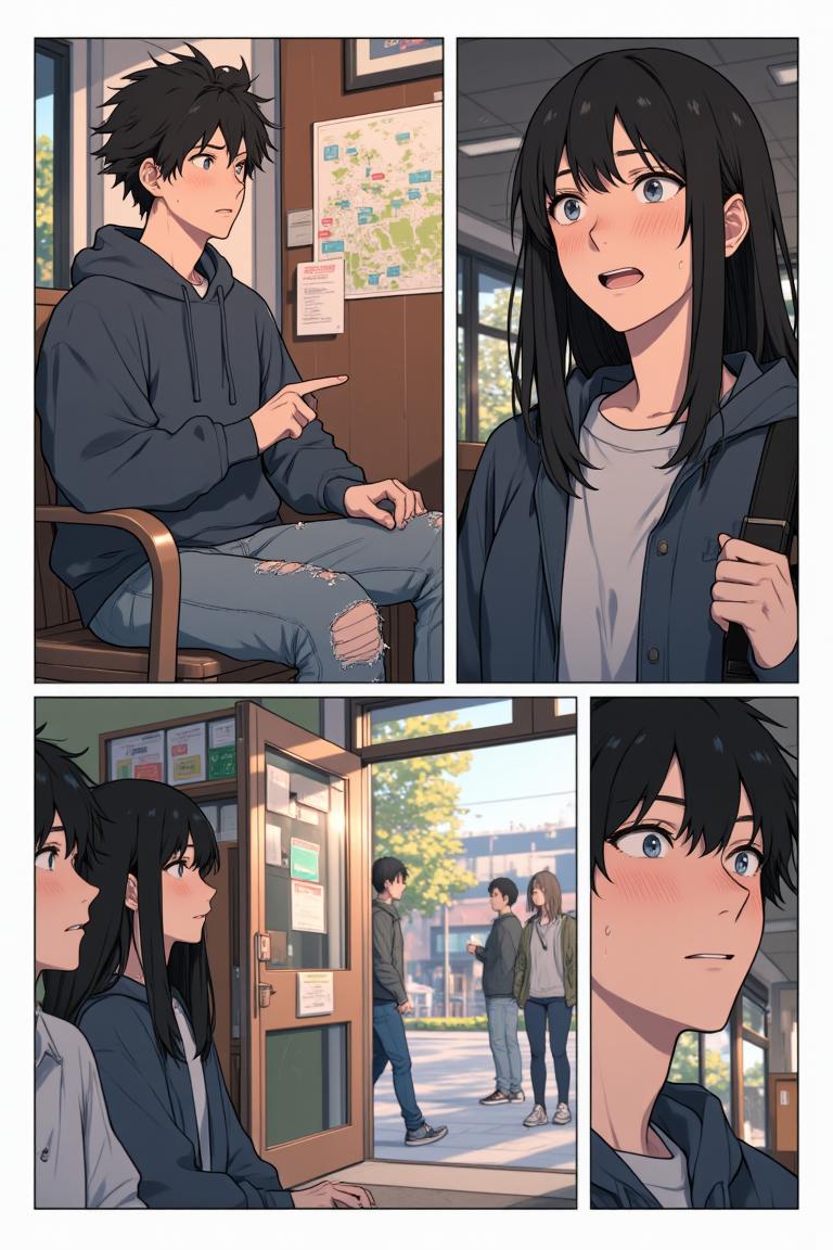 第1章:New Rain, New Beginnings
Luo Ye, now a university freshman and a modestly successful web novelist, spends a rainy night in an internet café before arriving at Jiangcheng University. After discovering a note in the rented teacher apartment and being warned by his brother Gu Mingxuan, he registers for school and meets two striking senior girls—Su Baizhou, an ice‑beauty and student council president, and her lively friend Qin Yuwen. A quiet recognition and an unresolved misunderstanding hang between them, opening the door to a new chapter of campus life. - 图片12