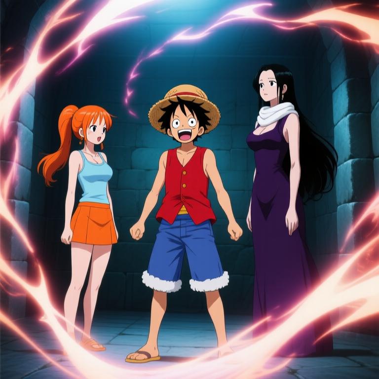 The chamber is alive with energy after Nami and Robin touched the artifact. It's a mix of awe and anxiety as we stand on the edge of an incredible discovery. Adventure awaits, but so does danger. - 图片1