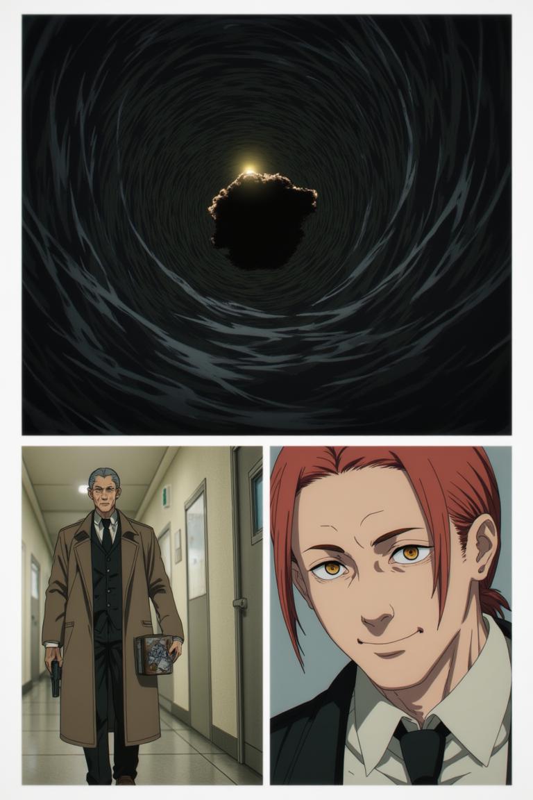 第1章:Names in the Rain
Makima and her team investigate an apartment block where people have been mysteriously forgotten. A young hunter, Sato, whose name was once taken, fights the shadow that erases memory while Makima seeks to reassert control by 'renaming' the world. An old rival or ally appears with a counterproposal—forcing a collision of contracts that will decide who claims the right to remember. - 图片10