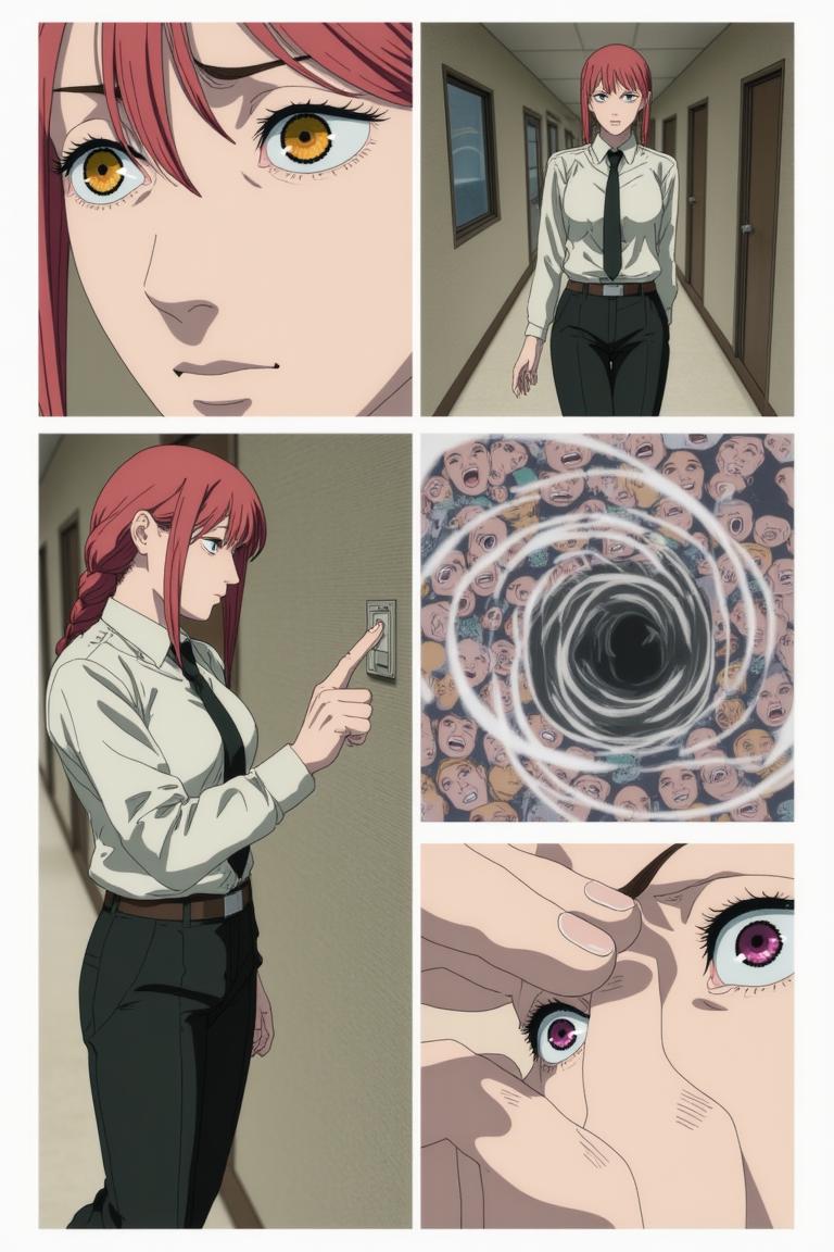 第3章:The Name Between Cracks
Torn fragments of names drift through a scarred apartment corridor as fractured memories stitch back crookedly. Sato refuses to become a 'tool' while Makima and Aoyama argue over whether naming is order, domination, or ledger-bound debt—an emergent memory-entity devours and reshapes recollection. Makima tests a dangerous middle path, reaching into the memory mass as footsteps and a slammed door promise an immediate, bloody decision about who will name the world. - 图片14