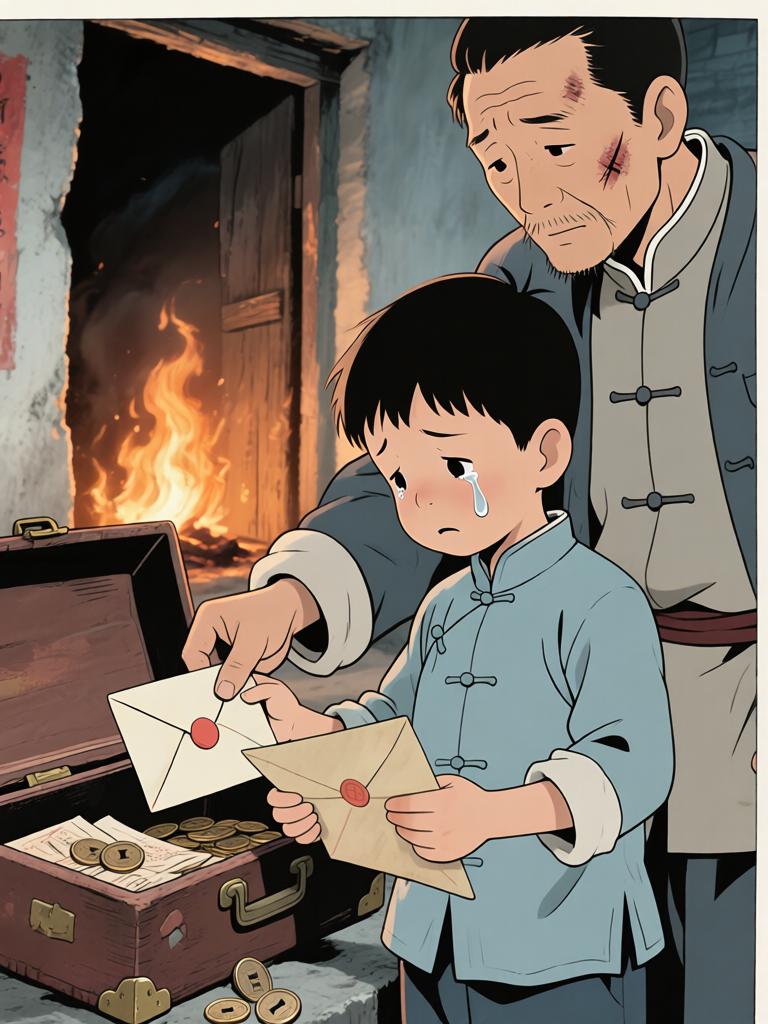 第2章:十二岁的路口
我爷把野子锁进红木箱，独自出门迎战来袭的邪影。回来时满身血色他说出了家的来历、太爷的遭遇与逼近的期限——野子要在十二岁那年上山用御神酒断祸。离别前，爷交代了箱中钱信与赴京寻人的地址，嘱咐若他死，要带箱子逃生并二十四岁再回来复仇。 - 图片14