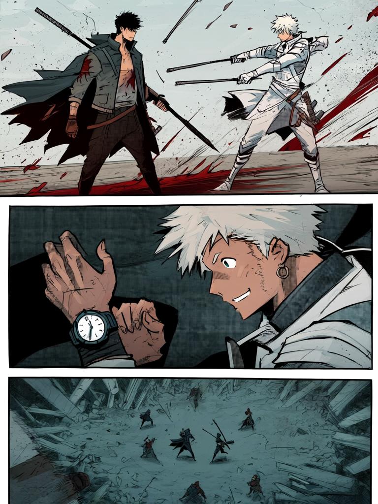 第6章:坠星与波动掌
一颗天外宇宙舱坠落，白甲短发青年亚斯塔出现并嘲讽陆隐。两人短暂交锋中陆隐迫使自己使用禁术“波动掌”，重创亚斯塔却付出手臂近乎废掉的代价。陆隐搜获亚斯塔的戒指战甲、个人终端与一枚从断指中掉落的晶片，为下一步行动获取关键线索。 - 图片9