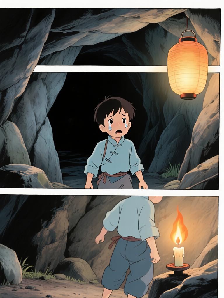 第6章:洞中的衣袖与夜叉的宴席
我在土里挖出当年丢失的新衣，背后冷笑催我继续翻掘。随着木屑与血迹暴露出一张被烫瞎的白眼人脸，灯笼一度熄暗又骤亮，黑影扑来，混乱中我咬下了温热的肉并昏厥。醒来在家中，爷身着白布与黑礼帽，端上煮肉与一根鲜红手指，告诉我吃下才能入门，从此我的命被钩进了不可名状的江湖。 - 图片8