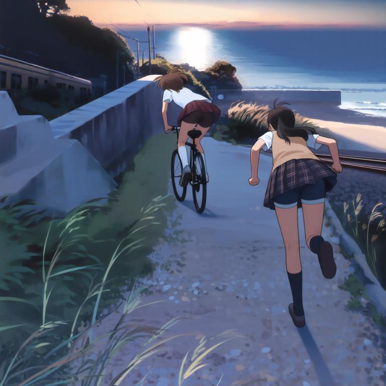 黄昏的列车与海 - 图片9