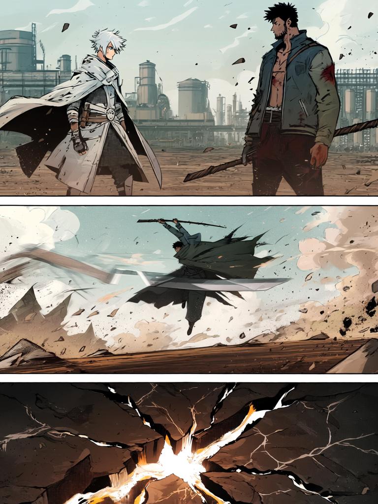 第6章:坠星与波动掌
一颗天外宇宙舱坠落，白甲短发青年亚斯塔出现并嘲讽陆隐。两人短暂交锋中陆隐迫使自己使用禁术“波动掌”，重创亚斯塔却付出手臂近乎废掉的代价。陆隐搜获亚斯塔的戒指战甲、个人终端与一枚从断指中掉落的晶片，为下一步行动获取关键线索。 - 图片3