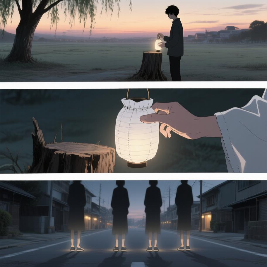 第0章:白布灯笼与陈家的香火
旧日京城有四个奇异的摇小鼓人，只到刚死人的人家收东西，年年聚会点四盏白布灯笼。我的太爷是其中一人，他离家后嘱咐儿子每年去柳树下看灯笼；几年间灯笼逐渐消逝，我家的厄运也随之降临，后来太爷回城又离去，留下了我爷陈如飞——一个表面和善、实则阴厉的人。童年里我目睹了他对贪婪木匠的惩罚与在喜宴上单挑拳脚的威严，从此知道陈家藏着不可言说的邪门。 - 图片18