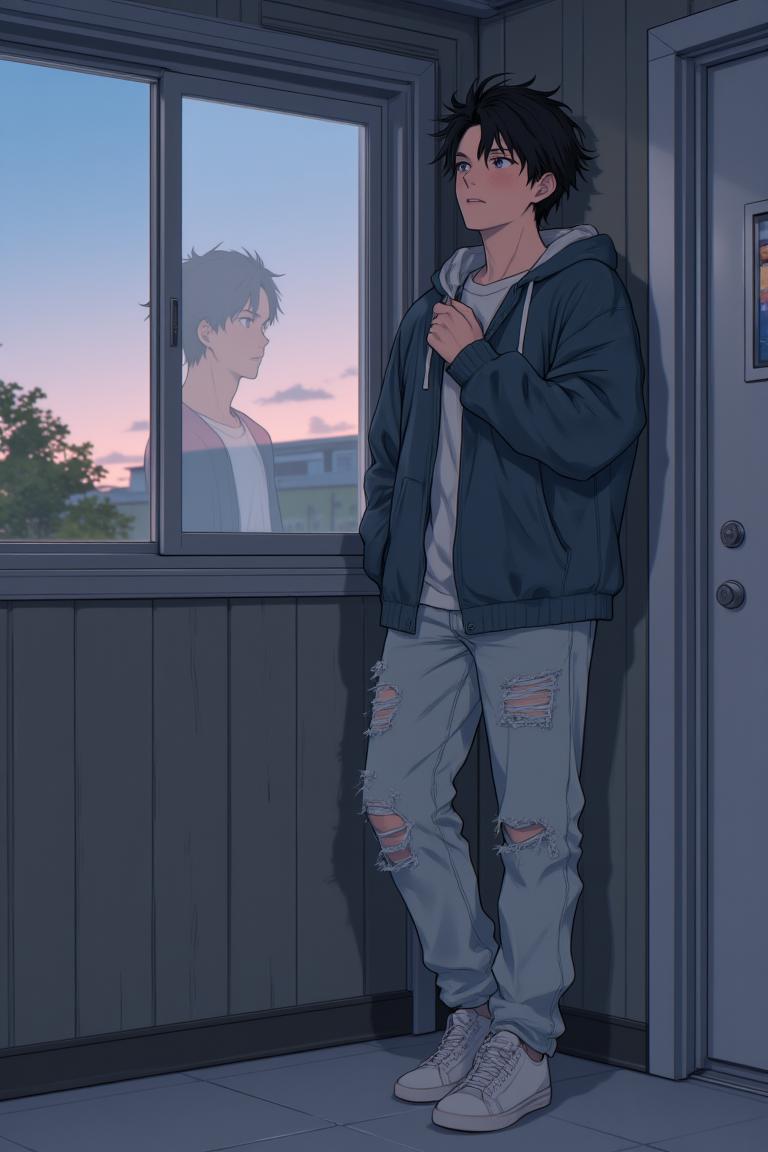 第3章:After the Rain, New Beginnings
Luo Ye shelters Su Baizhou from a sudden downpour by giving her his jacket; he watches her walk away and is struck by regret and fascination. He returns to the dorm and meets his new roommates — the friendly hometown guy Li Haoyang, the impossibly handsome Shen Qiao, and the goofy but warm Wang Dachui — and they bond over small talk and preparations for the upcoming military training. The brief rain encounter lingers in Luo Ye's thoughts as he steps into campus life with new companions. - 图片15