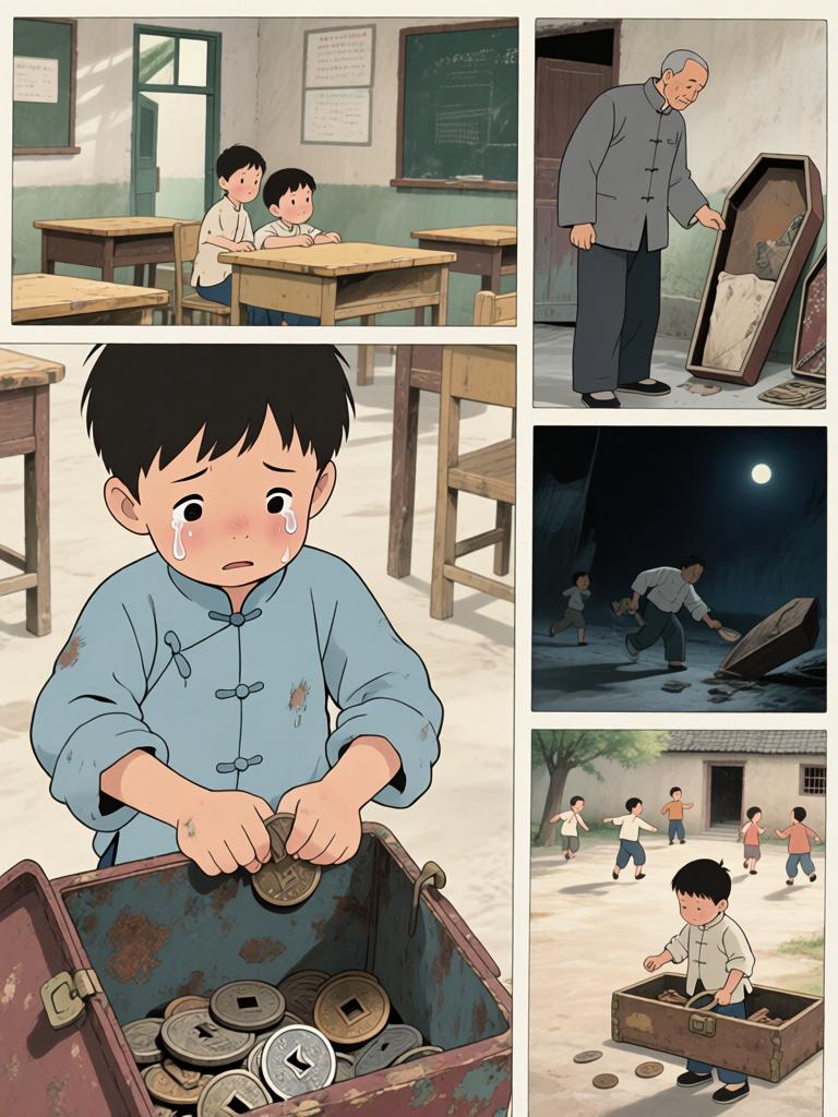 第2章:十二岁的路口
我爷把野子锁进红木箱，独自出门迎战来袭的邪影。回来时满身血色他说出了家的来历、太爷的遭遇与逼近的期限——野子要在十二岁那年上山用御神酒断祸。离别前，爷交代了箱中钱信与赴京寻人的地址，嘱咐若他死，要带箱子逃生并二十四岁再回来复仇。 - 图片13