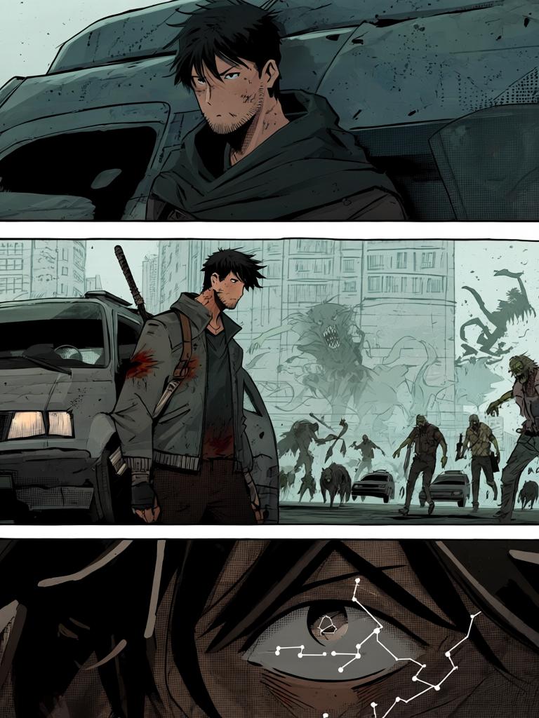 第19章:追丧入屋
陆隐在废弃大厦中与一只九百战力的巨型变异蜘蛛短兵相接，斩出康大丰的遗体后冷然离去。车队气氛骤变，陆隐下令严禁脱队，徐三与罗芸紧随其后。陆隐发现丧尸反常地朝危险处逃窜，心中生出怀疑——有人在操控或引诱这群丧尸前往那幢大厦。 - 图片15