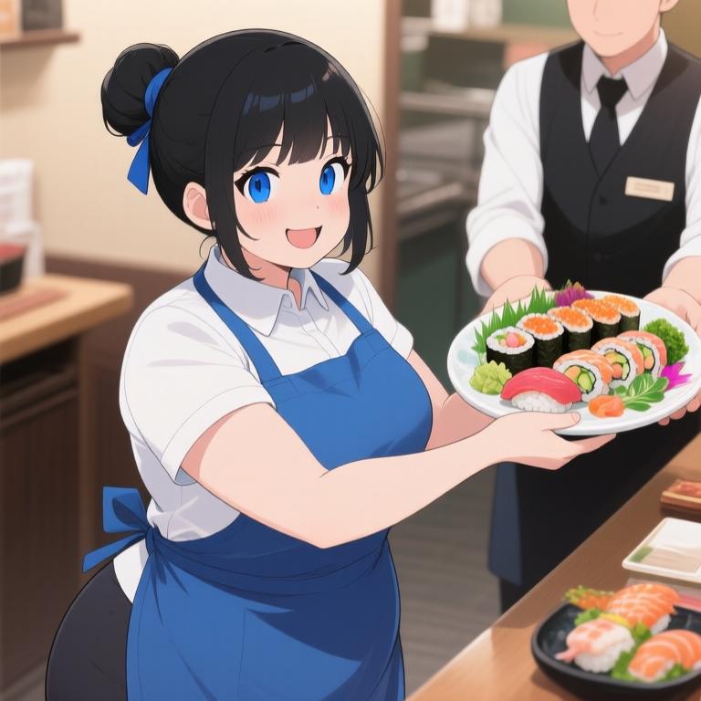 Busy lunch hour at the sushi restaurant. Love seeing people enjoy their meals and the lively atmosphere. - 图片14