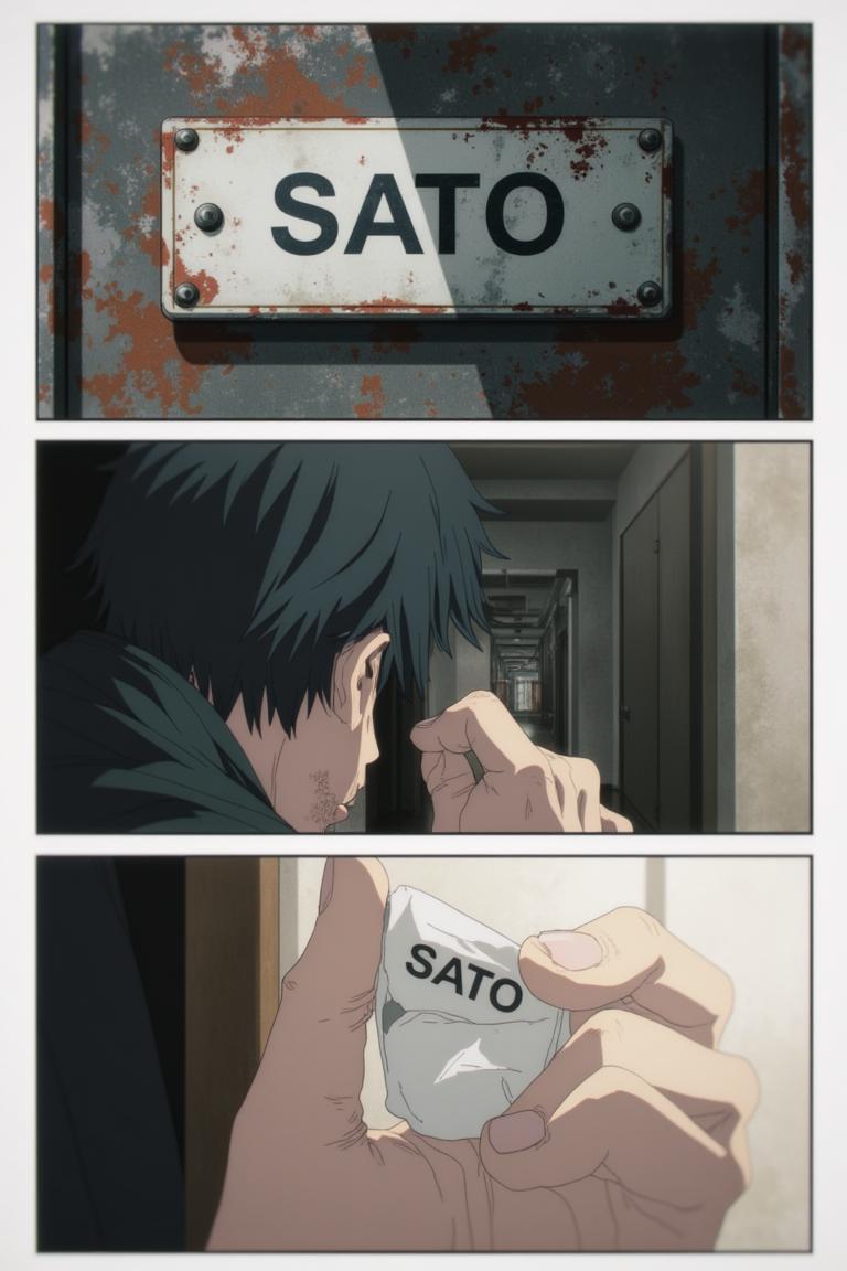 第2章:The Choice of Names
Sato fights a shadow that erases names and memories in a flickering apartment corridor. Makima arrives, using naming as a binding contract to restore identity; Aoyama counters with a ledger that would return names but bind people differently. Forced to choose between becoming a tool of order or a guardian bound to a book, Sato shatters the choice by tearing his name and scattering the pieces, prompting contracts to clash and a fragile, perilous redistribution of memory. - 图片2