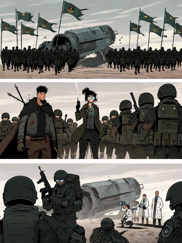 第8章:冰影之后：刑营的到来
陆隐在寒冰束缚中逼出战技，挫败了用外物施法的雪女赵雨。刑圣周山赶到，认出赵雨并惊讶于陆隐的实力，随即命人封锁并要求陆隐交出外星人遗物。陆隐将短刀交出并被周山赏识，现场局势因宇宙飞船降落而被彻底改写，陆隐被邀请加入刑营以避免纷争。 - 图片10