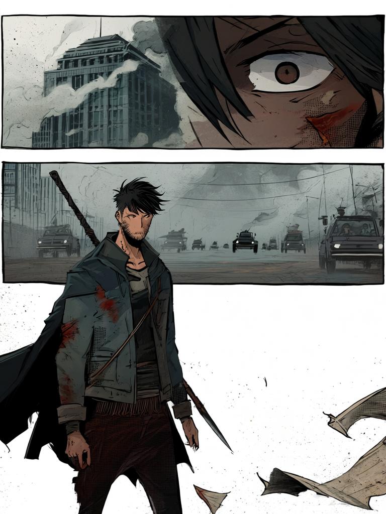 第19章:追丧入屋
陆隐在废弃大厦中与一只九百战力的巨型变异蜘蛛短兵相接，斩出康大丰的遗体后冷然离去。车队气氛骤变，陆隐下令严禁脱队，徐三与罗芸紧随其后。陆隐发现丧尸反常地朝危险处逃窜，心中生出怀疑——有人在操控或引诱这群丧尸前往那幢大厦。 - 图片18