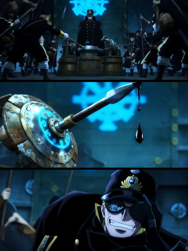 第6章:舵影的呼唤：草帽与选择
千阳号舱内，古老的舵影自舱顶翻转并释放幽蓝符文，路飞被束缚，草帽成为关键。娜美与罗宾同时奋力拆解仪器并争夺草帽，二人在危机中交叠出复杂情感。舵影最终认主，舱内与海面被神秘力量撕扯，故事在高潮的拉扯与选择中悬停。 - 图片2