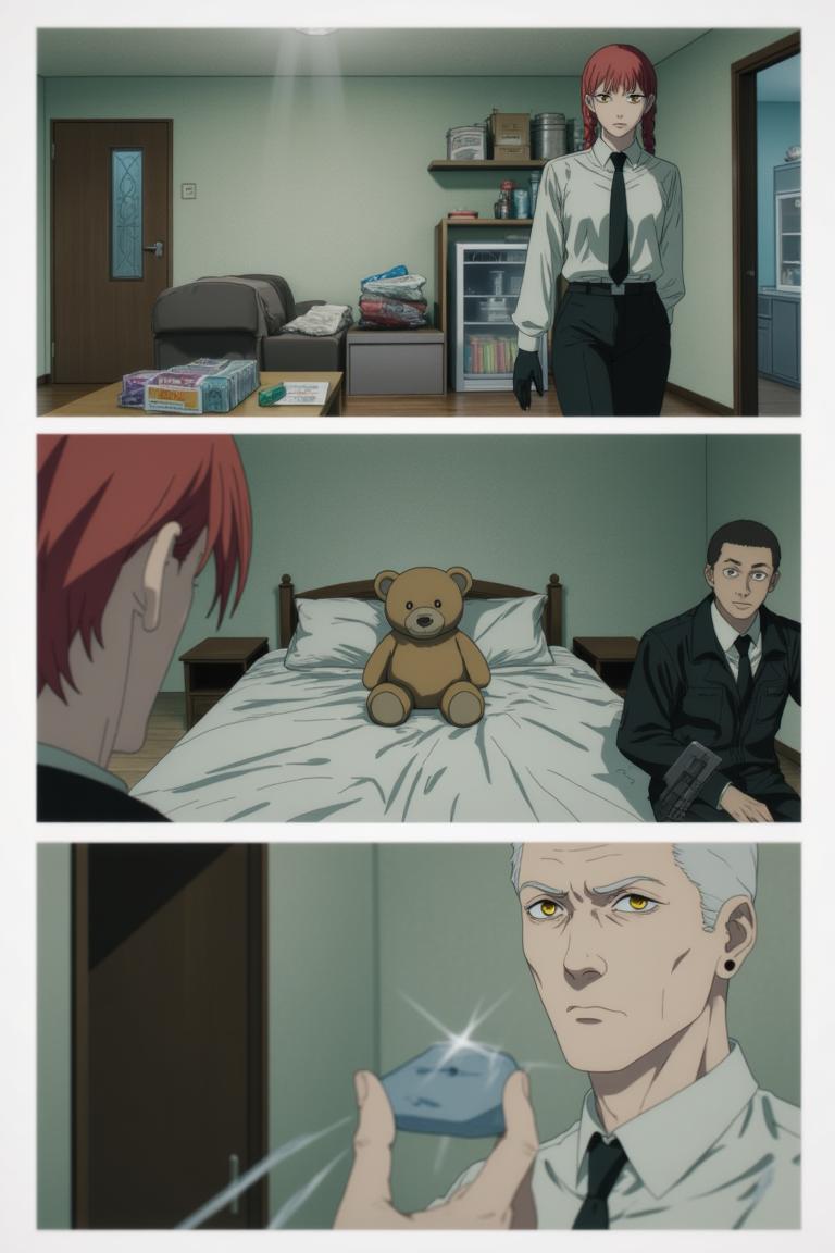 第1章:Names in the Rain
Makima and her team investigate an apartment block where people have been mysteriously forgotten. A young hunter, Sato, whose name was once taken, fights the shadow that erases memory while Makima seeks to reassert control by 'renaming' the world. An old rival or ally appears with a counterproposal—forcing a collision of contracts that will decide who claims the right to remember. - 图片4