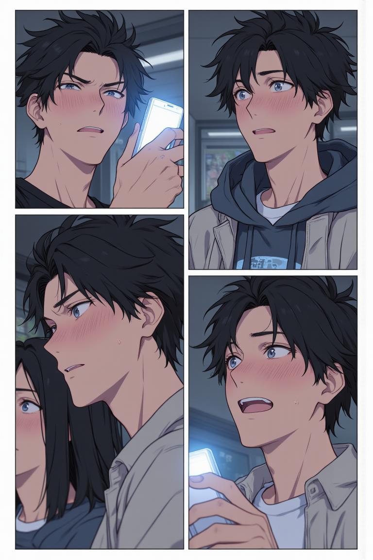 第4章:Dormroom Banter and the Unreachable Senior
After lunch, Shen Qiao politely turns down a flustered girl's flirtation, prompting playful envy from his new roommates. Over photos and teasing, the guys learn about two campus beauties — top-ranked Qin Yuwen and the legendary, aloof senior Su Baizhou — which stirs something thoughtful in Luo Ye. That evening in class, the freshman group receives military-training instructions and is unexpectedly pushed into volunteering for a temporary class monitor, leaving Luo Ye stunned. - 图片6