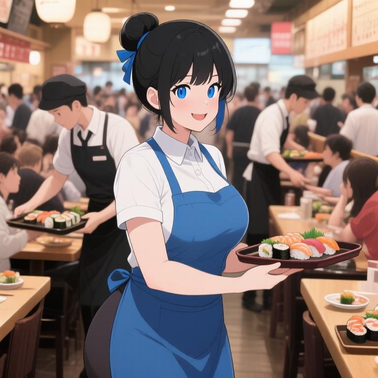 Busy lunch hour at the sushi restaurant. Love seeing people enjoy their meals and the lively atmosphere. - 图片10