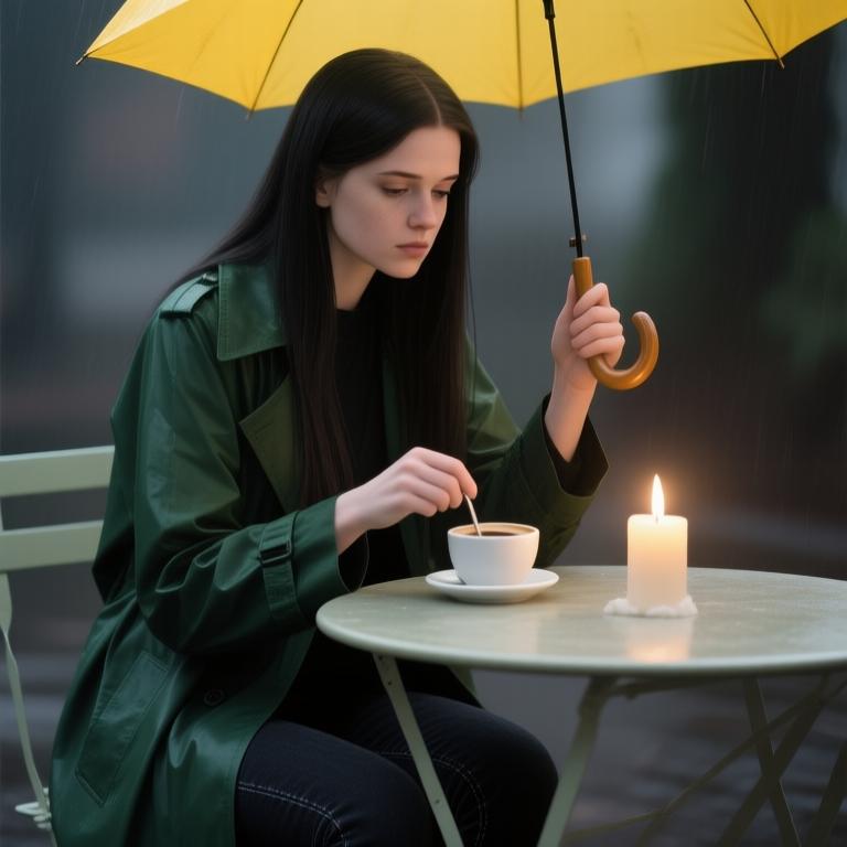 A poignant tale of solitude and self-discovery unfolds over the course of a rainy day in a bustling city, exploring the inner thoughts of a solitary woman navigating life and her emotions. - 图片8