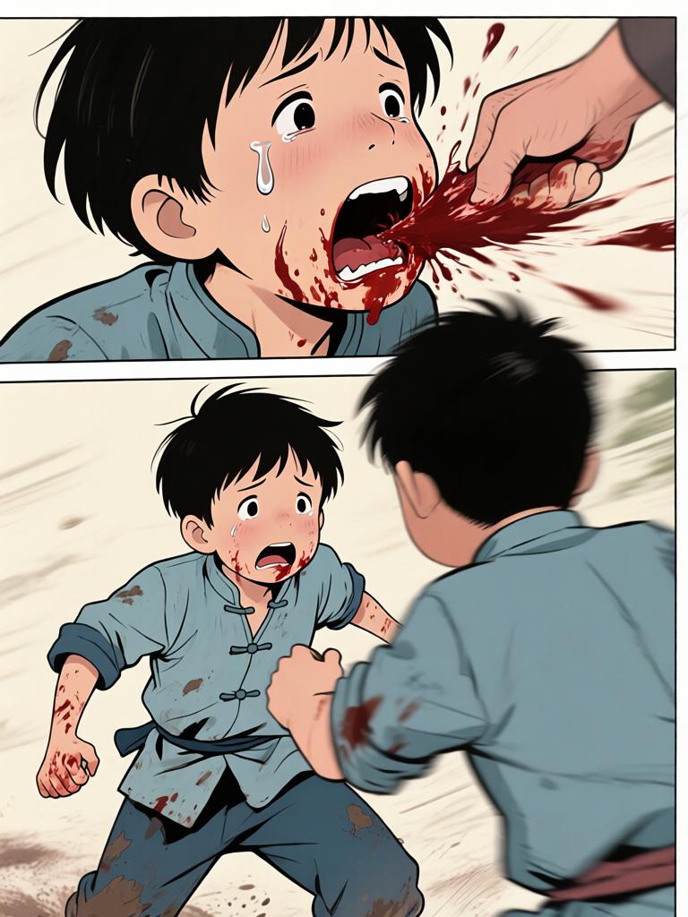 第6章:洞中的衣袖与夜叉的宴席
我在土里挖出当年丢失的新衣，背后冷笑催我继续翻掘。随着木屑与血迹暴露出一张被烫瞎的白眼人脸，灯笼一度熄暗又骤亮，黑影扑来，混乱中我咬下了温热的肉并昏厥。醒来在家中，爷身着白布与黑礼帽，端上煮肉与一根鲜红手指，告诉我吃下才能入门，从此我的命被钩进了不可名状的江湖。 - 图片13