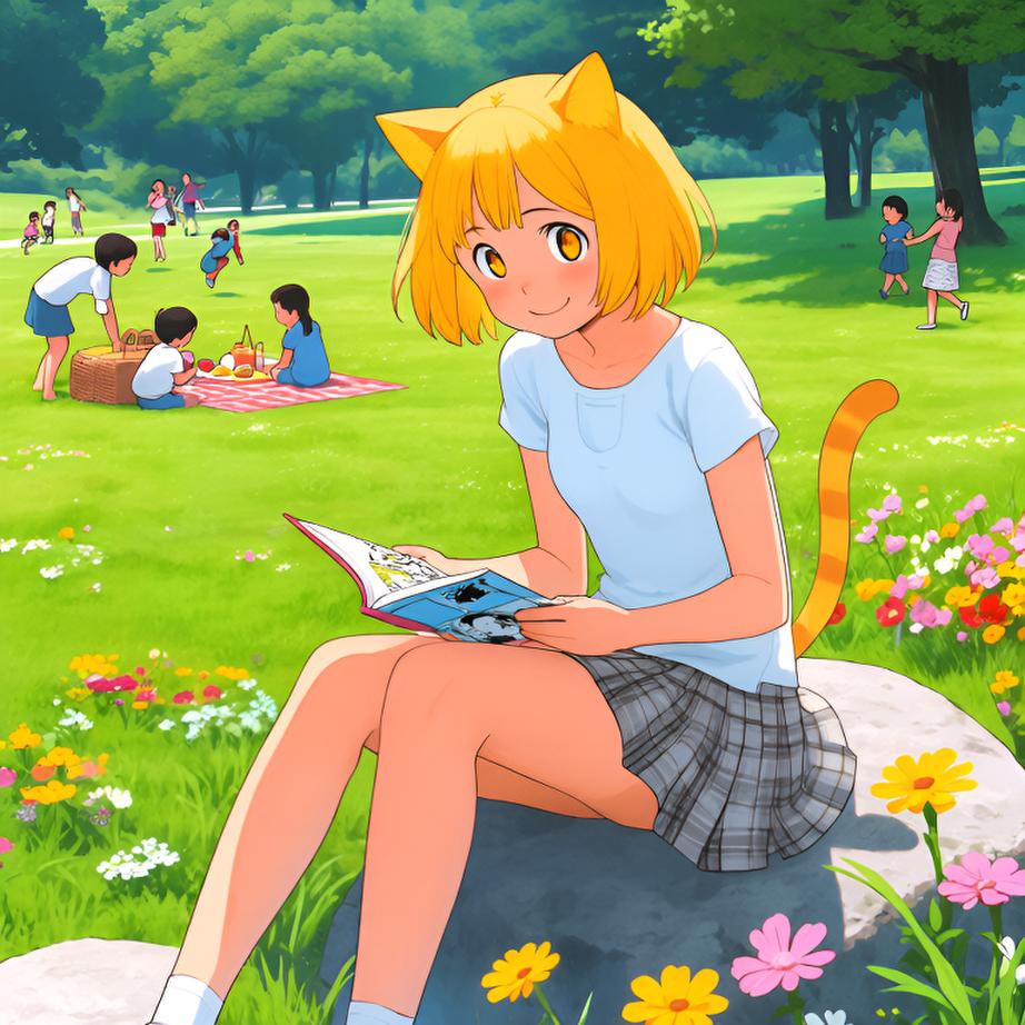 在一个美好的夏日午后，Mei在创作自己的漫画，感受到青春的自由与梦想。 - 图片1