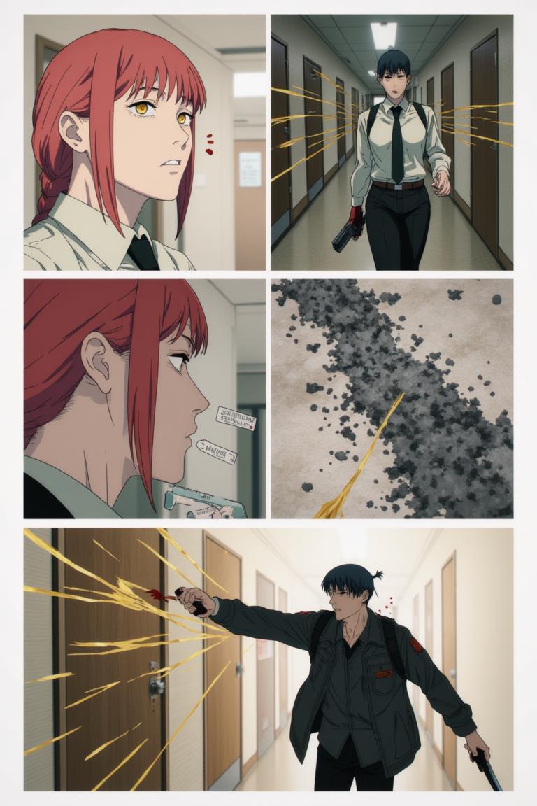 第2章:The Choice of Names
Sato fights a shadow that erases names and memories in a flickering apartment corridor. Makima arrives, using naming as a binding contract to restore identity; Aoyama counters with a ledger that would return names but bind people differently. Forced to choose between becoming a tool of order or a guardian bound to a book, Sato shatters the choice by tearing his name and scattering the pieces, prompting contracts to clash and a fragile, perilous redistribution of memory. - 图片7