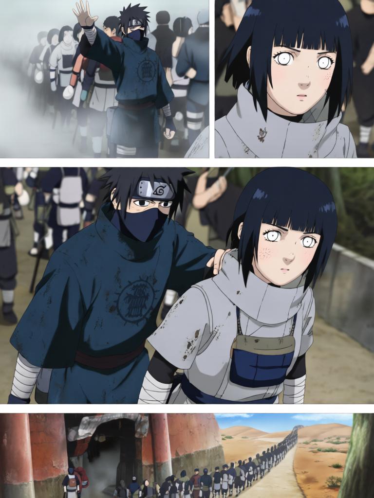 第2章:沙漠之眼：转生的代价
日向镜被村里发配到边境哨所，临行前与同族少女铃道别。边境枯燥巡逻中，他孤身取出独眼蝮蛇保管的基因液，赌上一切启动转生眼计划并经历剧烈的身体重组与疼痛。苏醒后他发现眼瞳已有异变，但进入适应期导致眼睛不能使用，他在被监视的哨所里暗自决心靠其他感知活下去。 - 图片2