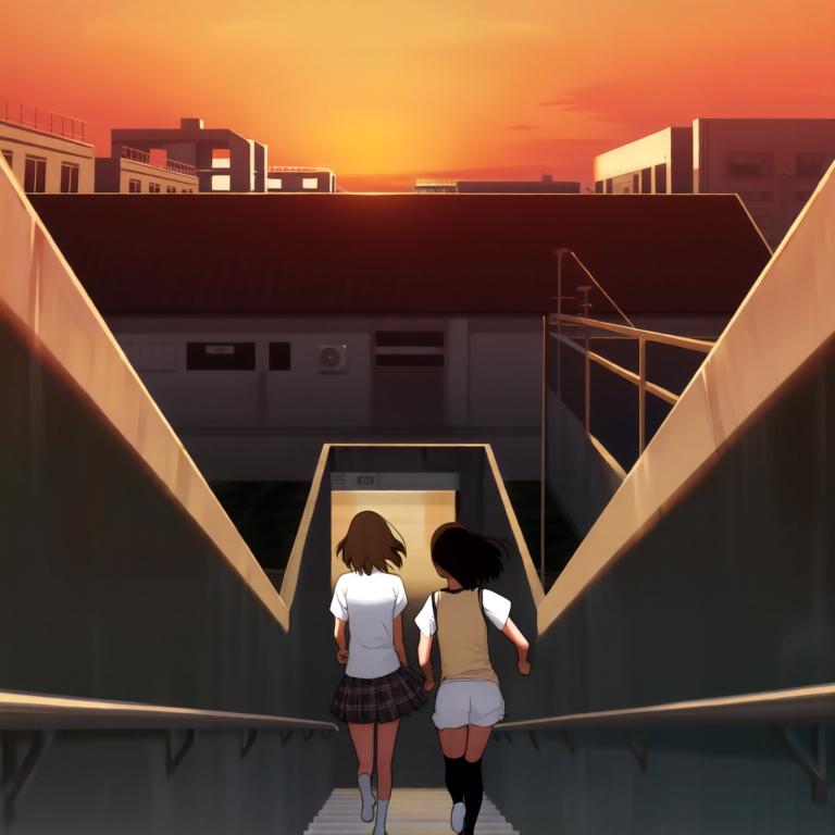 黄昏的列车与海 - 图片1