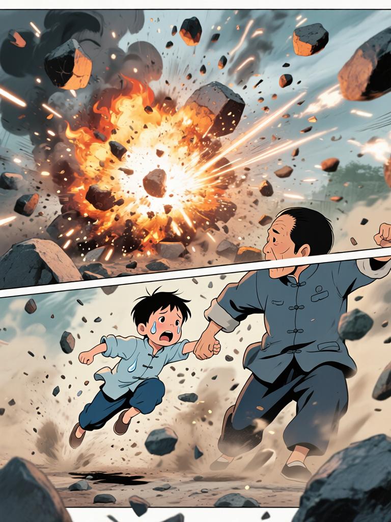 第4章:灯笼下的命心子
夜色中，陈如飞布下爆破，引出洞中的怪物；野子被炸入洞内，举灯挡住来袭生物并被迫深入寻找那生物胸中的命心子。陈如飞为保护野子与怪物搏斗，最终被拖入黑洞，野子带着命心子逃出，决心将来复仇。 - 图片3