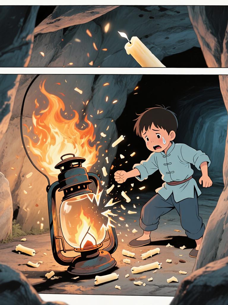 第6章:洞中的衣袖与夜叉的宴席
我在土里挖出当年丢失的新衣，背后冷笑催我继续翻掘。随着木屑与血迹暴露出一张被烫瞎的白眼人脸，灯笼一度熄暗又骤亮，黑影扑来，混乱中我咬下了温热的肉并昏厥。醒来在家中，爷身着白布与黑礼帽，端上煮肉与一根鲜红手指，告诉我吃下才能入门，从此我的命被钩进了不可名状的江湖。 - 图片9