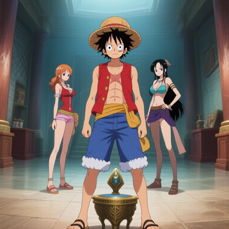 The chamber is alive with energy! Nami and Robin just touched the glowing artifact and everything feels electric. I can sense something big is about to happen. Adventure is calling! - 图片6